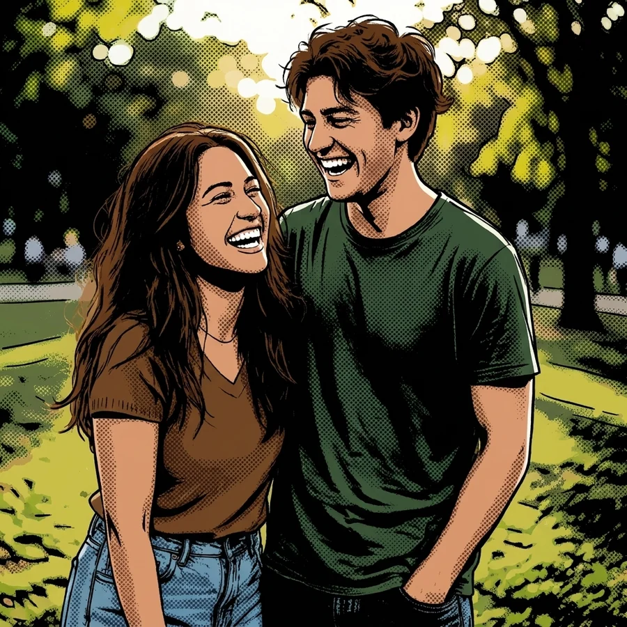 Two people redrawn in the comic style