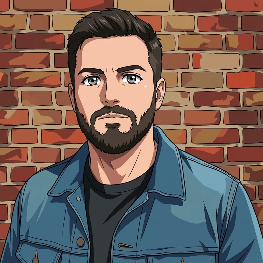 Studio-ish portrait redrawn in the anime style