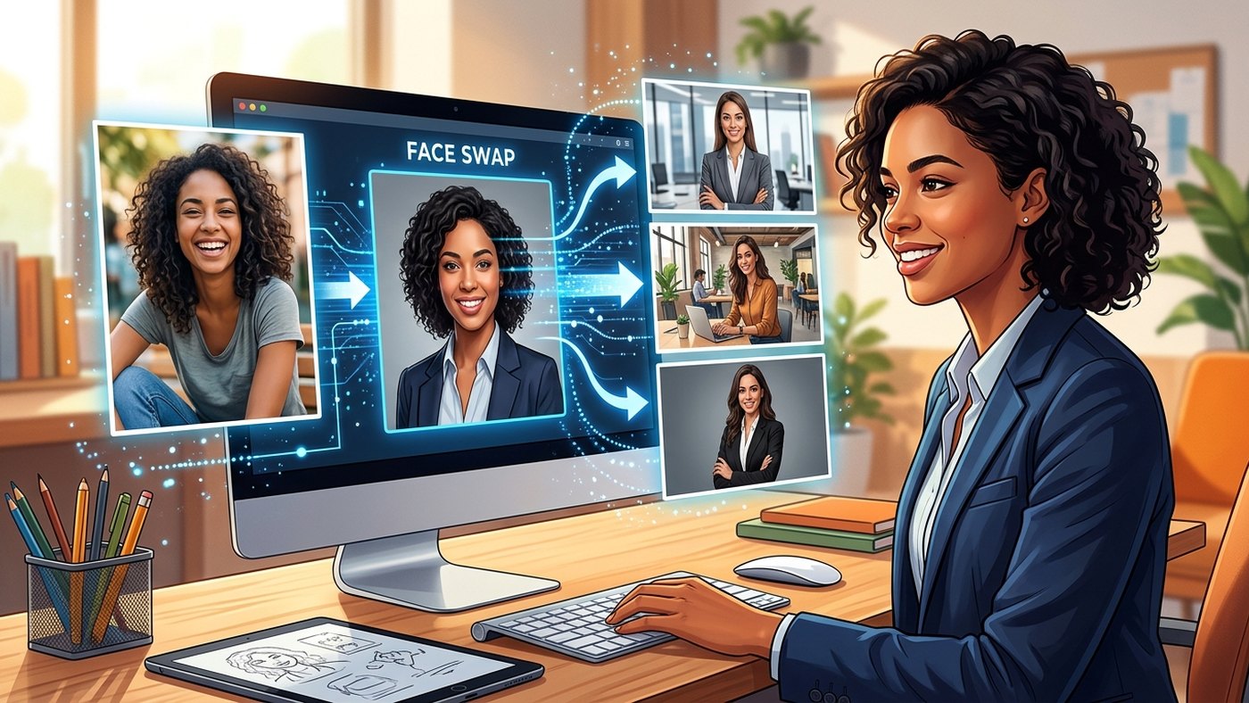 How to Create Professional Headshots Using AI Face Swap and Stock Photos