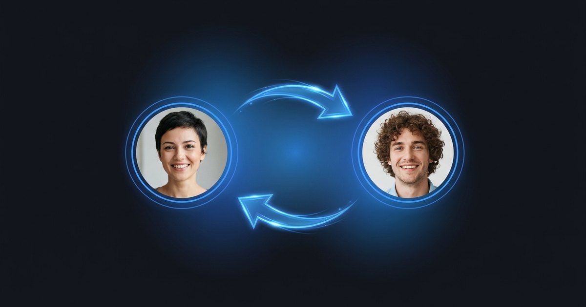 AI detecting and blending a face for a realistic image face swap